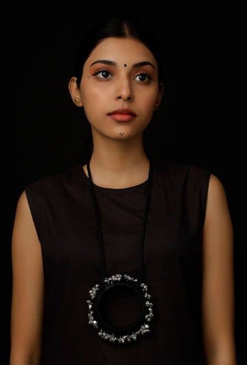 Onyx Black Ghungroo Handcrafted Necklace